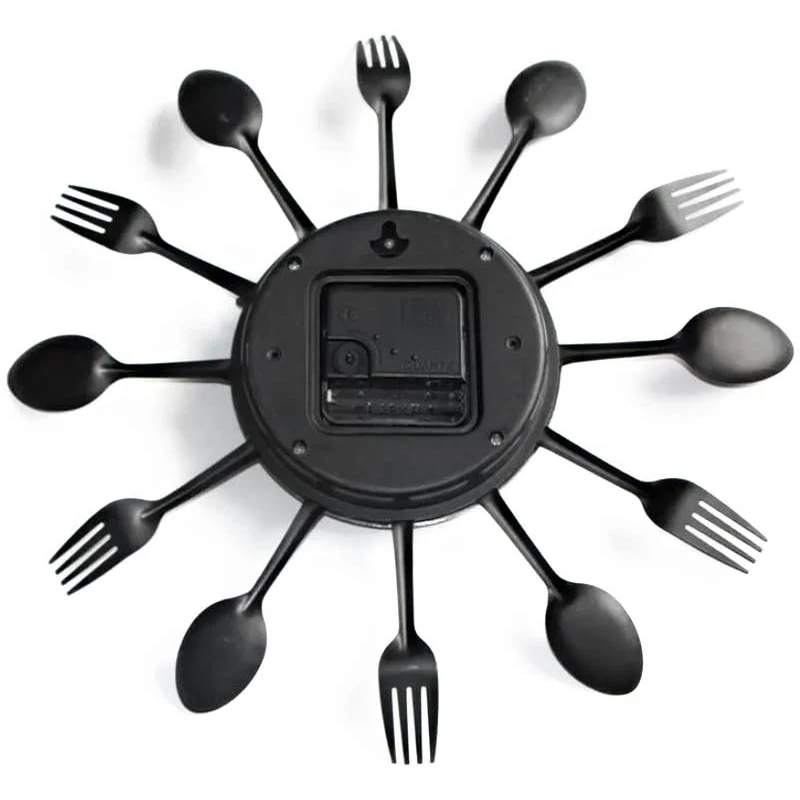 

Cutlery Metal Kitchen Wall Clock 3D Removable Modern Design Cutlery Kitchen Spoon Fork Wall Clocks Mirror Wall Clock Home Decor