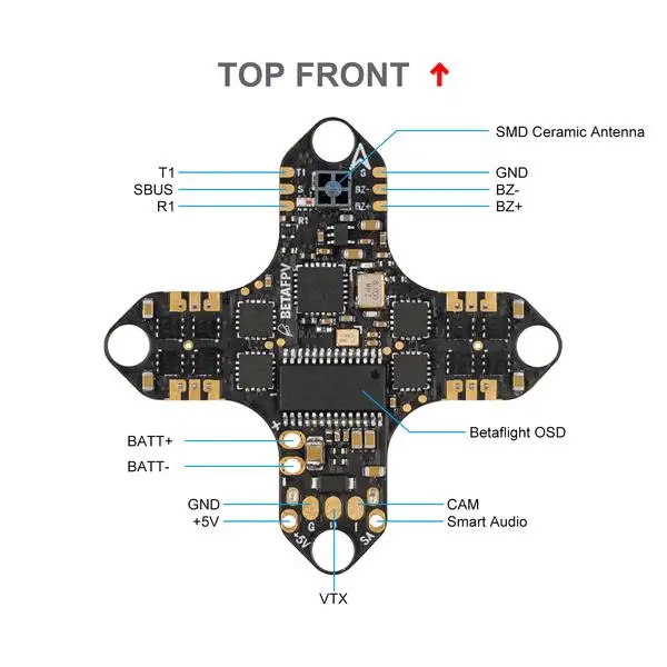 BETAFPV Racing Drone Parts F4 1S 5A AIO controlador de vuelo sin escobillas (ELRS 2,4G)-2