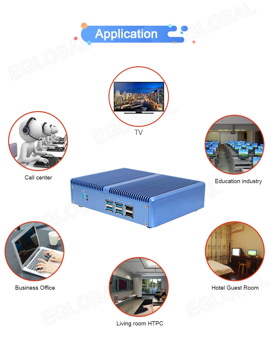 Мини ПК Eglobal на базе Windows 10 настольный компьютер Intel Core i3 5005U 4010U 4030U Celeron 2955U 4K HTPC HDMI VGA