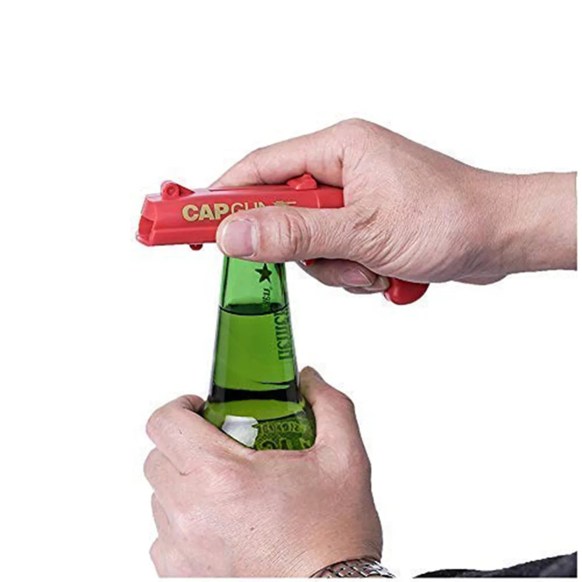 

Portable Cap Guns Cap Launcher Bottle Beer Opener Bar Tool Drink Opening Guns Shaped Bottle Lids Shooter Red Gray