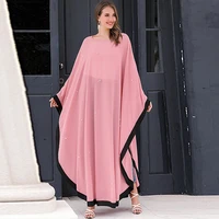 new middle east arabian saudi african clothing robe handmade beaded pink malaysian cloak dress summer women chiffon prayer suit