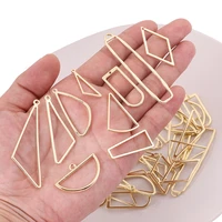 10pcs gold color triangle geometric high quality kc charms pendant for jewelry making diy earring making accessories