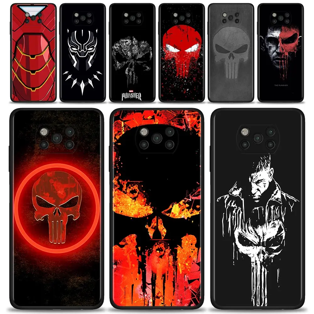 

Mobilephone Case For Xiaomi Poco X3 NFC F3 GT M4 M3 Pro 5G Note 10 Civi 9T 11T 11 10T Lite Pro 5G Cover Marvel Punisher Art