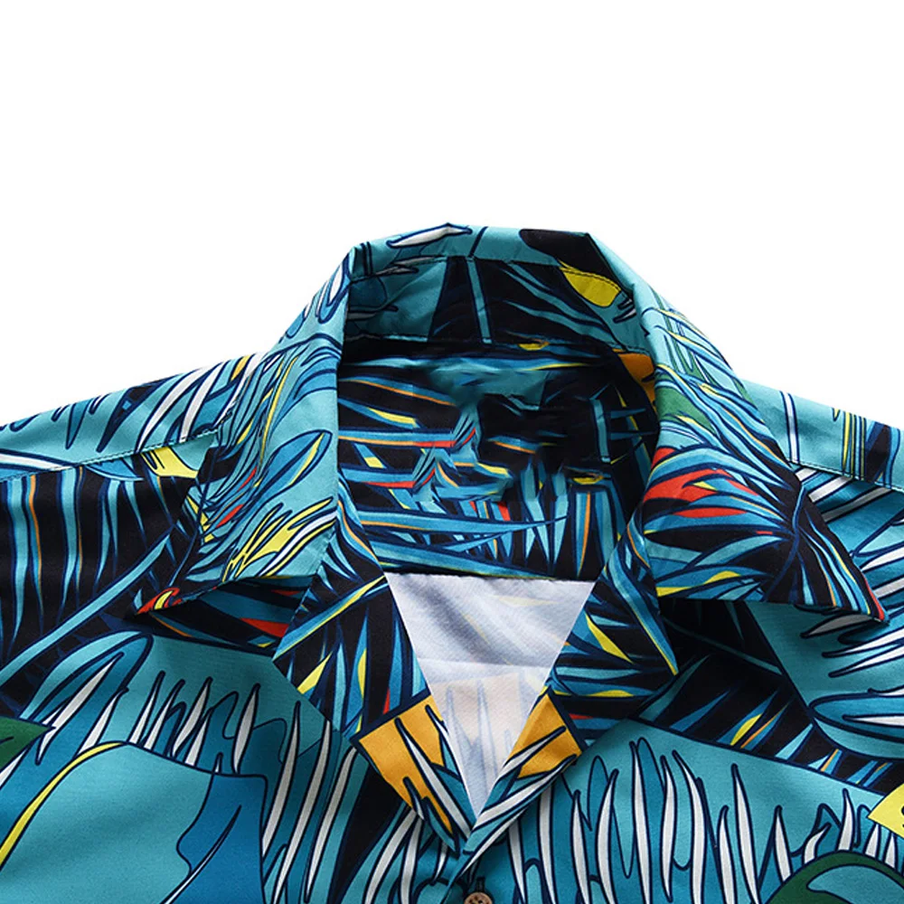 Мужская рубашка с цветочным принтом Hawaii Повседневная короткими рукавами и в виде