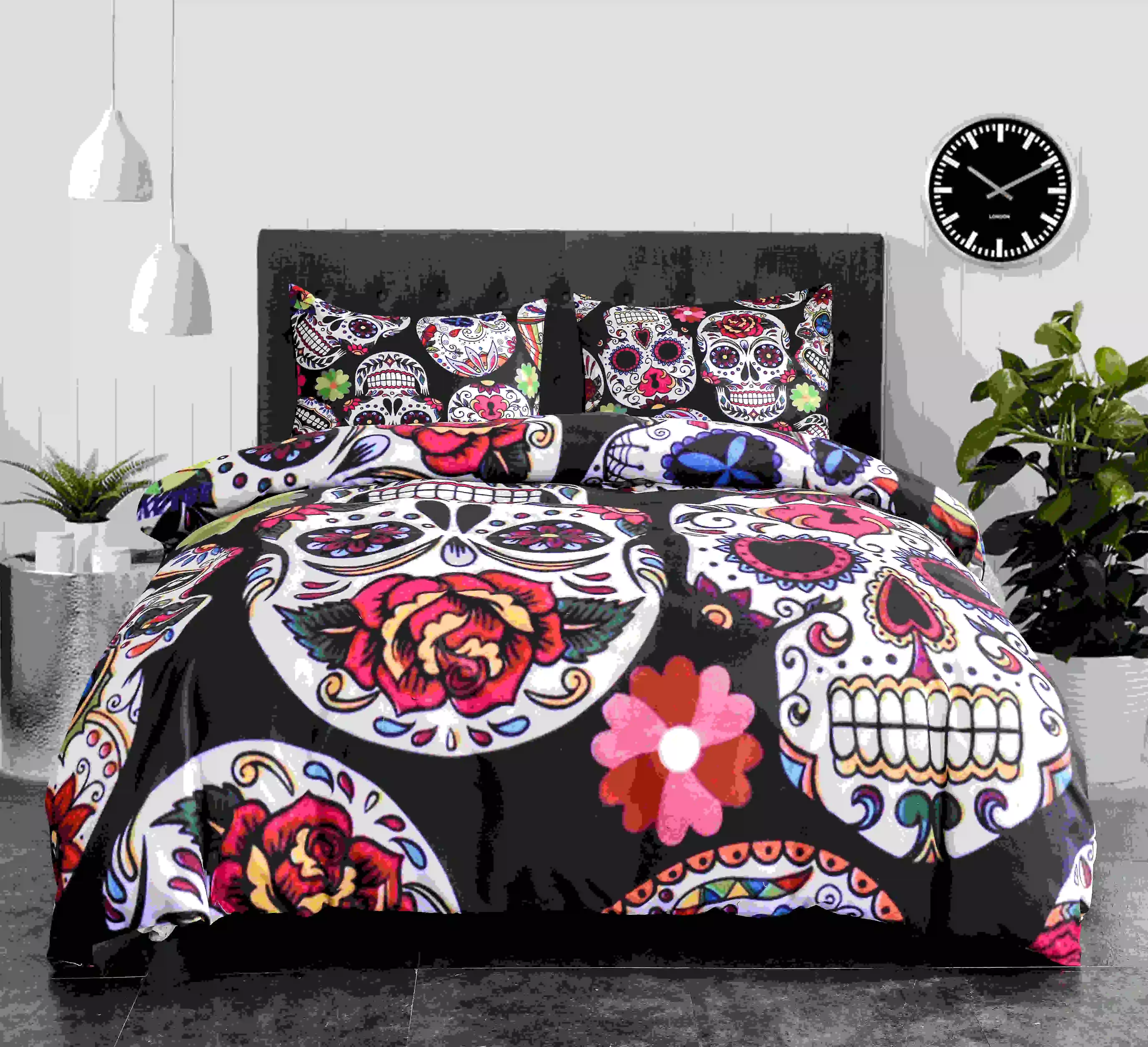 Homesky Sugar Skull 3D Printed bedding set Luxury comforter sets with Pillowcase Duvet Cover Queen King Size | Дом и сад