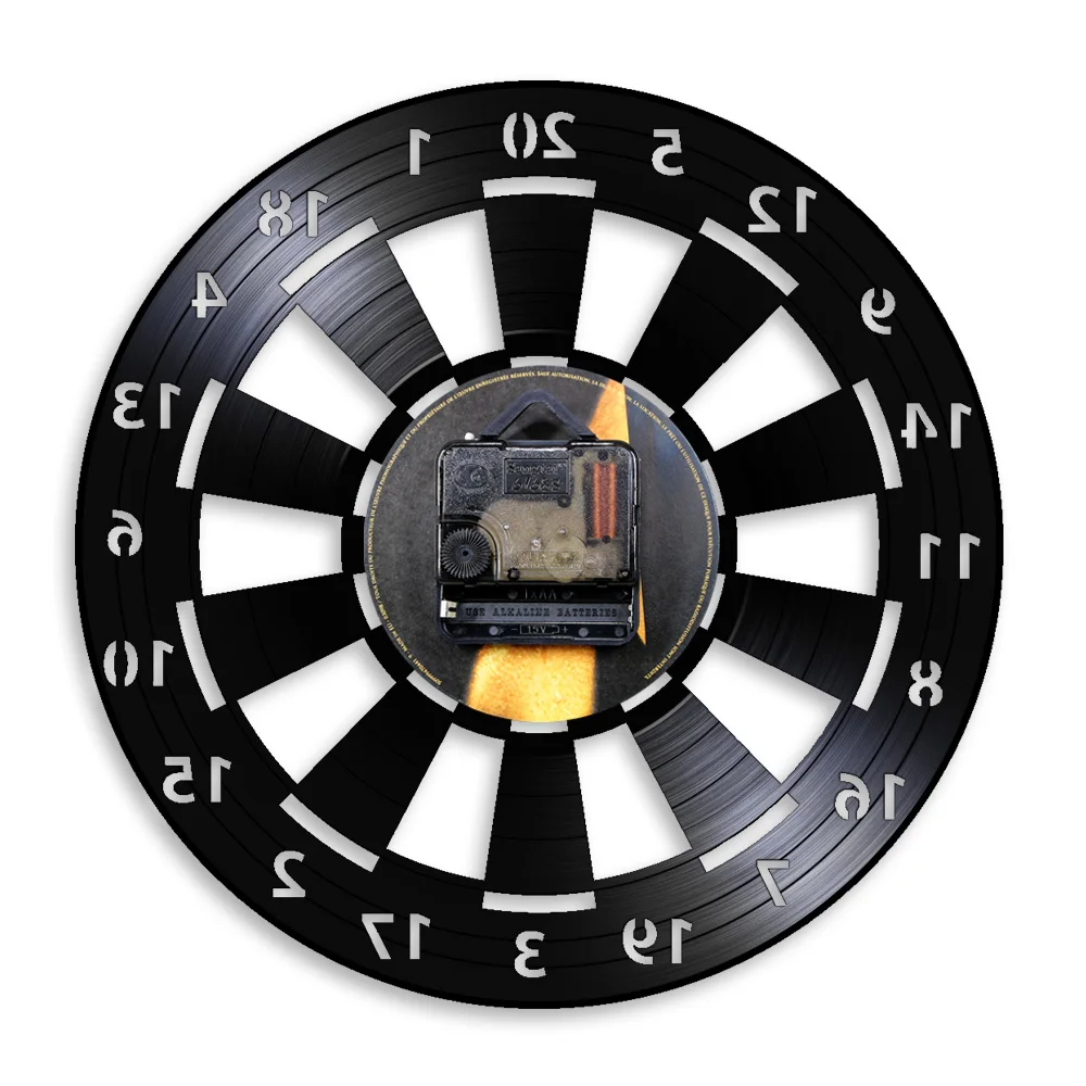 Дротика настольные настенные часы с виниловой пластиной для бара паба игр | Дом и