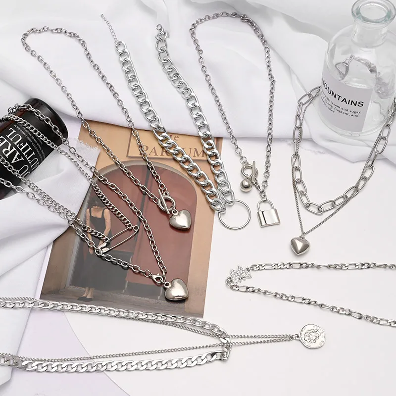 Ожерелье женское из металлического сплава характерная цепочка с застежкой в