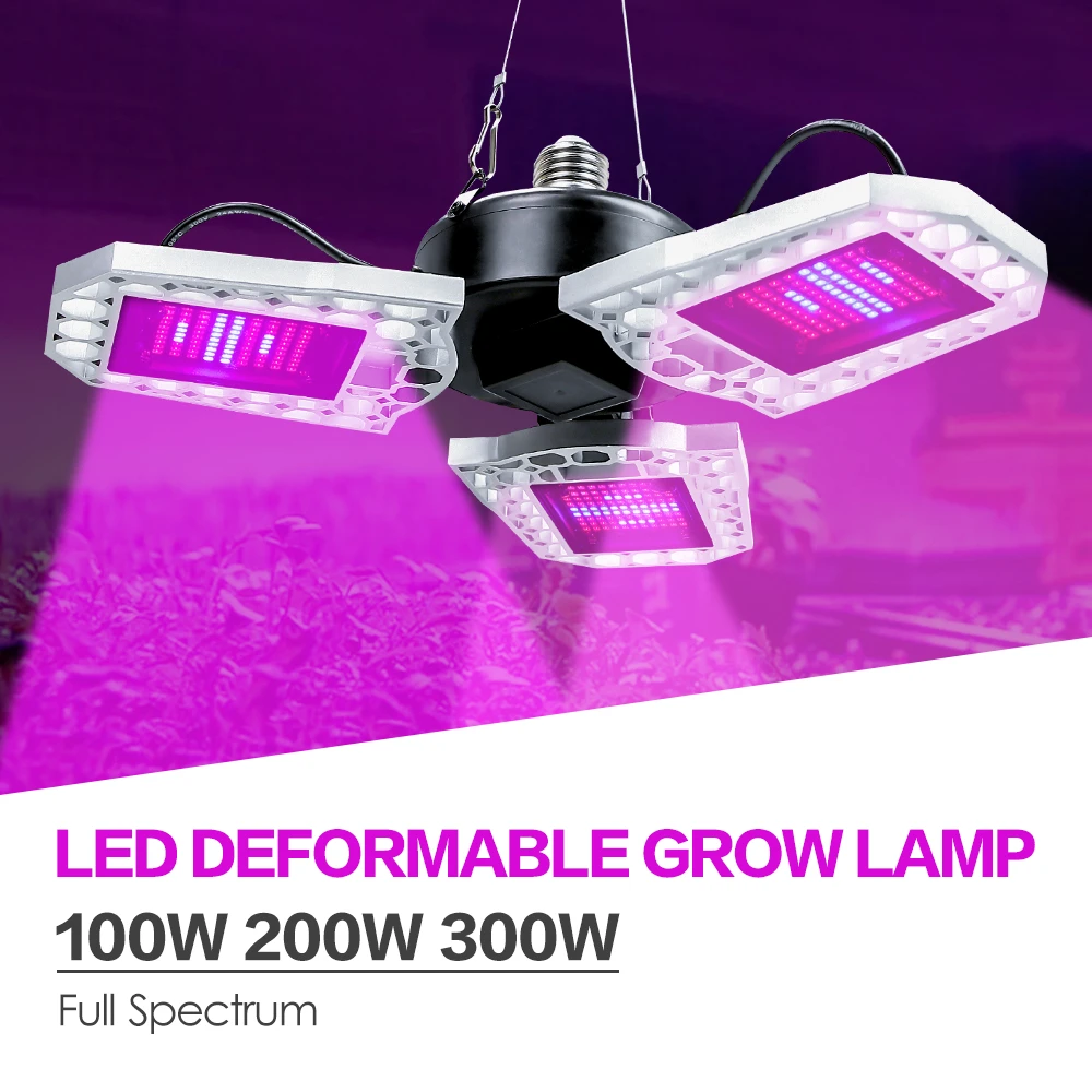 

Светодиодная фитолампа E27, полный спектр, 220 В светодиодный светодиодсветильник лампа для выращивания растений, 100 Вт, 200 Вт, 300 Вт, тент для вы...