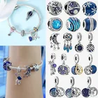 Бусины-шармы из серебра 925 пробы с синим ночным небом