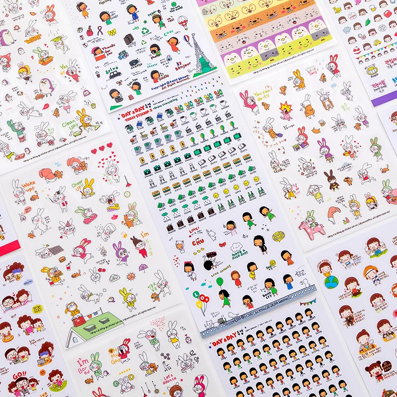 6 шт наклейки с милыми рисунками Kawaii Блокнот Бумага стикер на клейкой основе для