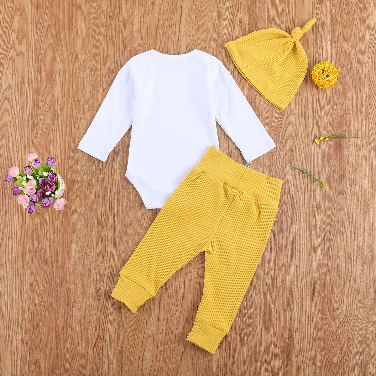 

Pudcoco 2020 Autumn 0-18M Newborn Baby Boy 3Pcs Set LITTLE BROTHER Letter Print Long Sleeve Bodysuit+Yellow Long Pants+Hat