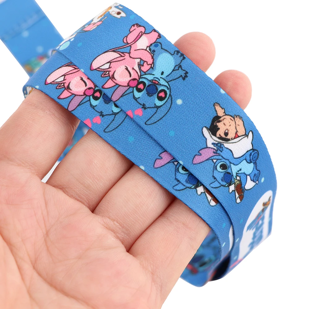 yq571 new arrival disney cute stitch lanyard id card cover campus badge holder cartoon phone rope neck strap keychain jewelry free global shipping
