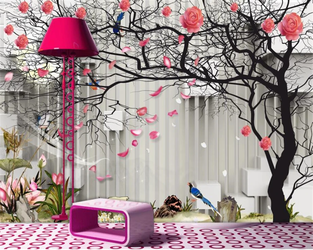 Большой заказ обои 3D деревья розы ТВ стены фон украшения на стену | Обустройство