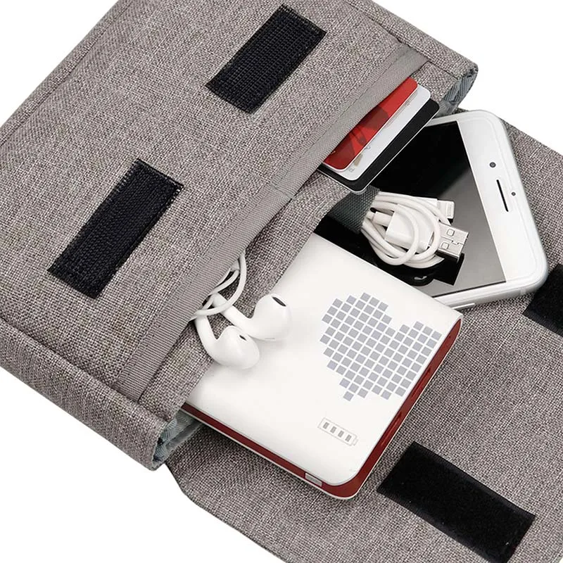 Waterproof multi compartment travel digital storage bag mobile data cable power passport accessories sorting | Электроника