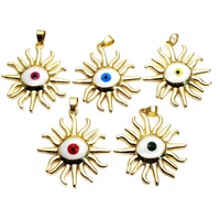 copper plating gold devil eye pendant sun eyes pendant contracted pendant necklace chain diy jewelry accessories