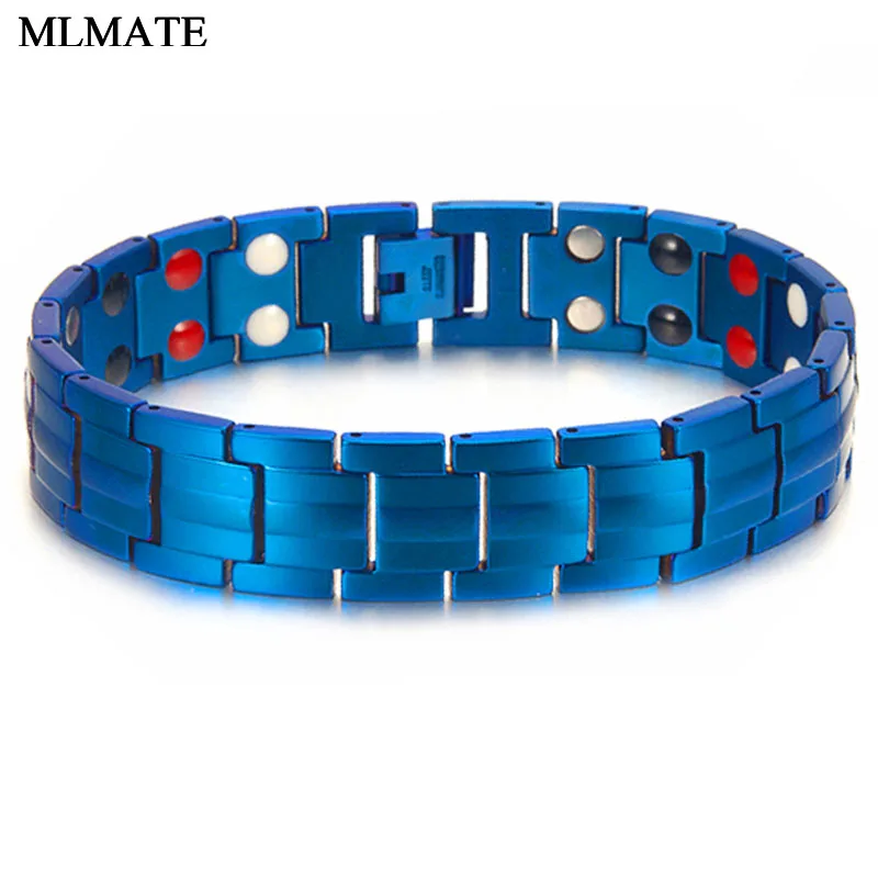 Мужской чистый Титановый стальной магнитный браслет для мужчин 4 в 1 магниты