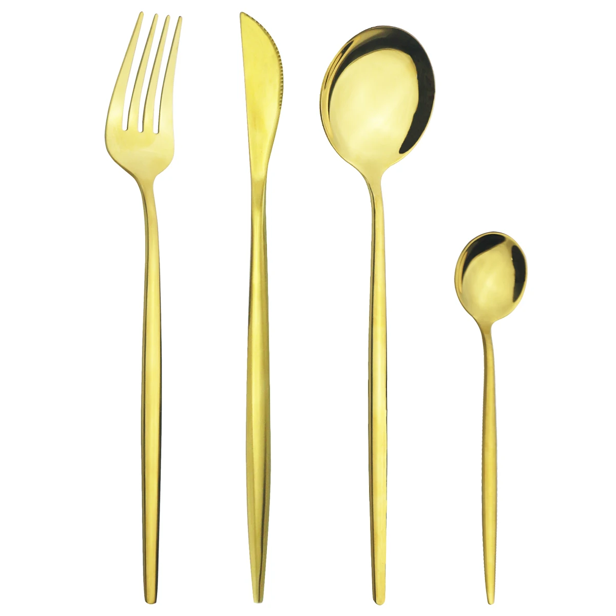 4 шт. набор золотых столовых приборов из нержавеющей стали зеркальной посуды ножи