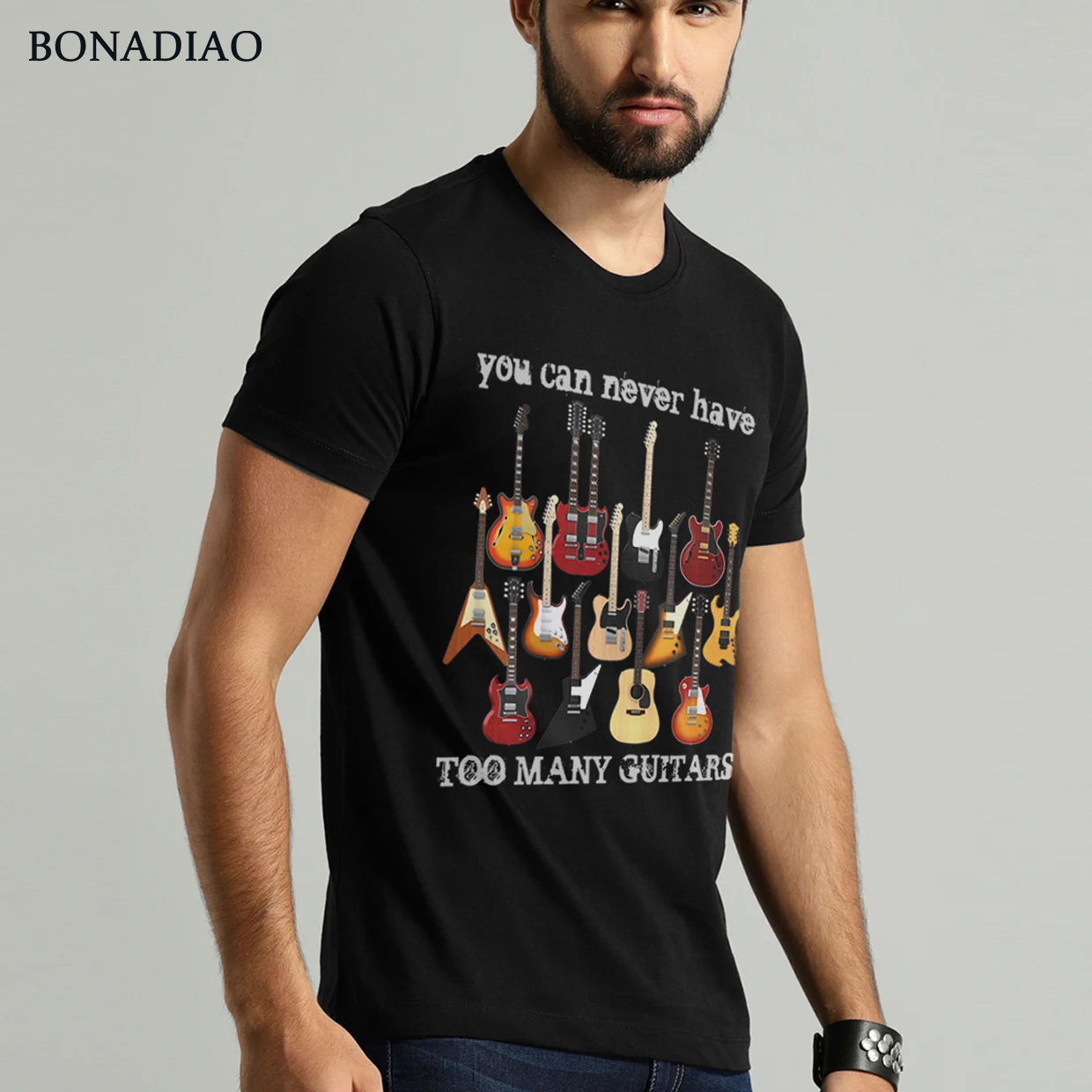mode elektrische gitarre t hemd männlich großen größe musik stil t hemd free global shipping