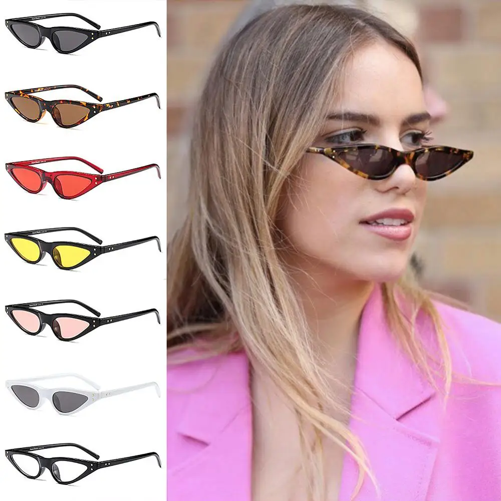 Унисекс очки с плоским верхом маленькие треугольные в оправе кошачий глаз