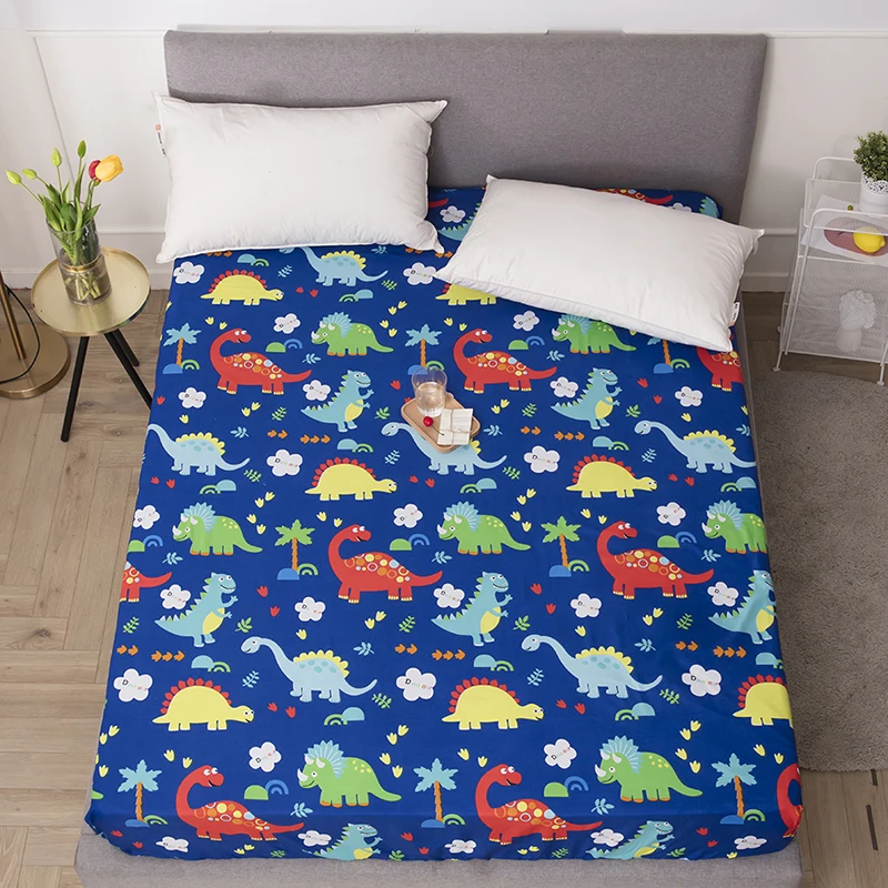 

MECEROCK Printed Pattern Fitted Sheet with Elastic Band Soft Bed Mattress Protector Cover Queen King Single Bed
