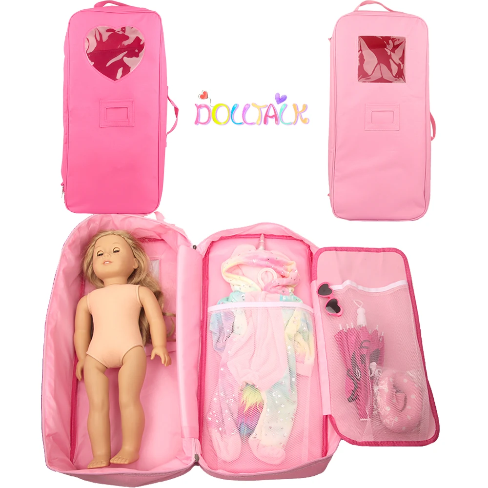 18-дюймовая американская сумка для куклы Розовая роза Выходная кукла Одежда кукол