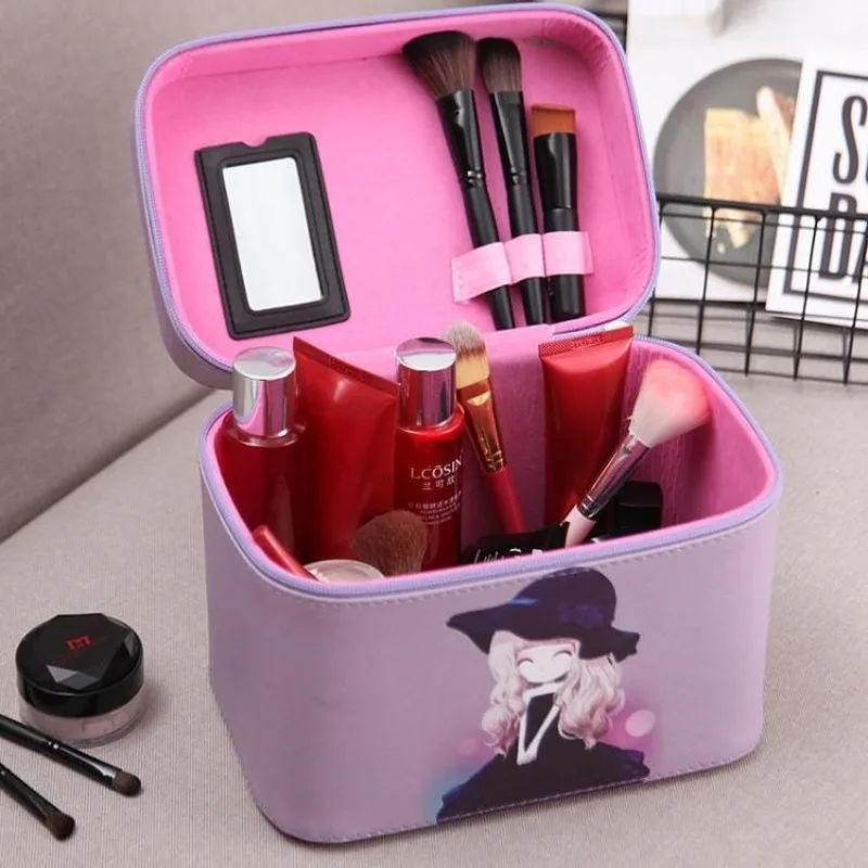 Косметичка портативная Корейская простая милая девушка сердце большая емкость