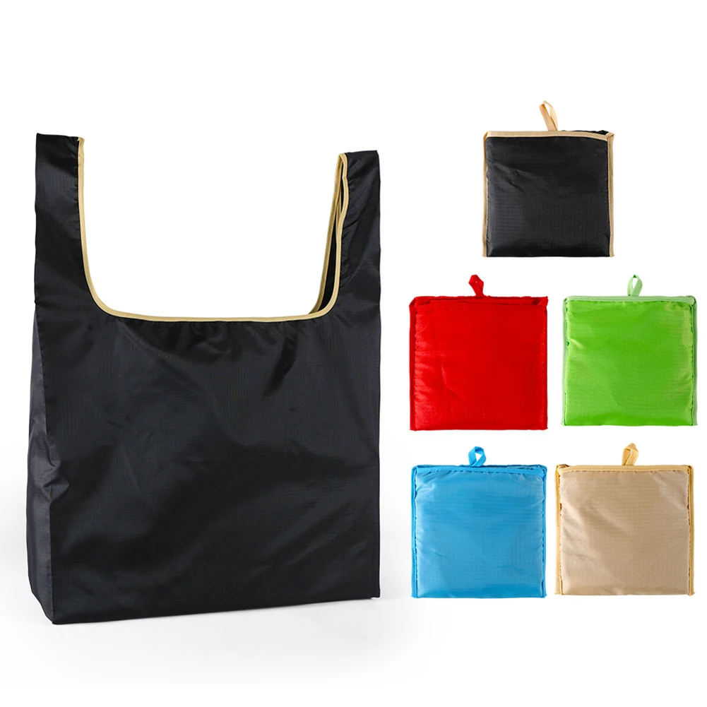 

New Portable Folding Eco Friendly Nylon Grocery Shopping Bag Tote Pouch Organizer Reusable Nylon Shopping Bag Waterproof