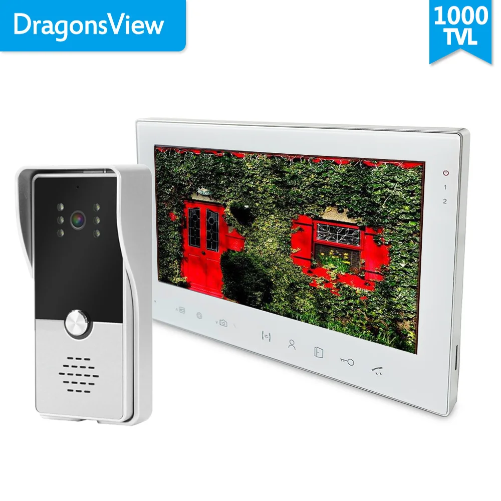Dragonsview видео телефон двери дверной звонок Камера Проводной Домашний домофон 7 дюймовые часы с записью времени Водонепроницаемый День ночного видения рингтоны