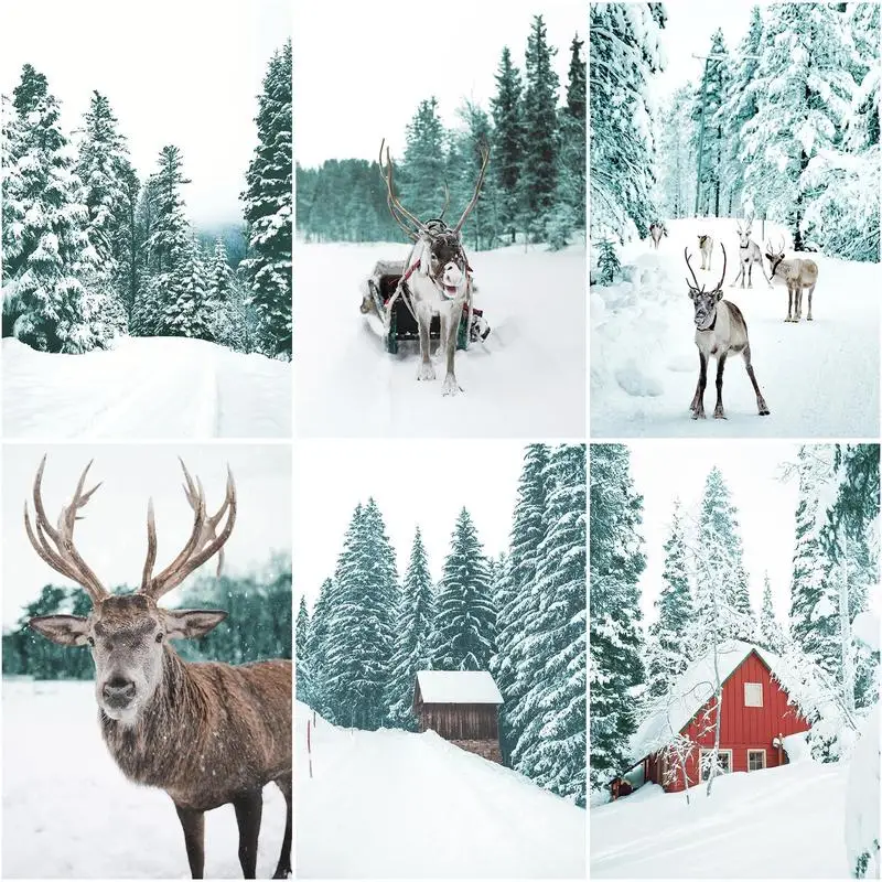 

RUOPOTY Frame Picture Diy Oil Painting By Numbers Kits Forest Landscape Acrylic Wall Art Home Decors Coloring By Numbers For Diy