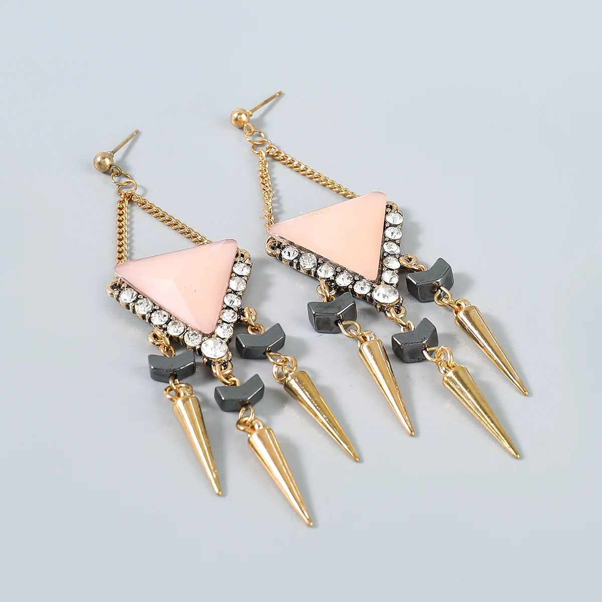 

Acrylic Resin Triangle Pendant Earring for Women Vintage Cute Korean Fashion Jewelry Gift Aretes De Mujer Oorbellen