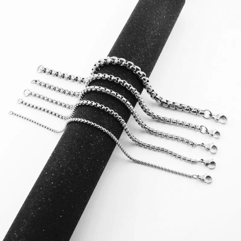 Браслет цепочка мужской круглый из нержавеющей стали 316L 3/4/5/22 см|chain bracelet|silver