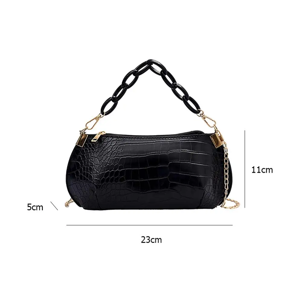 

Women Small Shoulder Handbag Simple Classic PU Acrylic Chain Crossbody Bags Multi-functional Female Festival Gifts