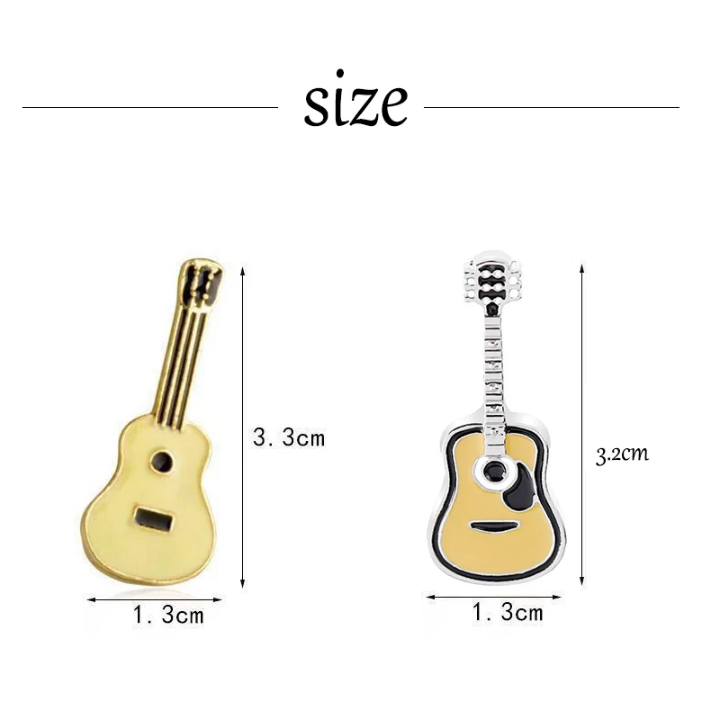 Эмалированные булавки в 2 стилях высокого качества скрипичная брошь виде гитары