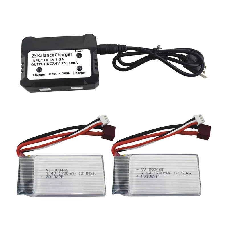 

2 шт. 7,4 В 1700 мАч Lipo батарея + 2 в 1 зарядное устройство для 9200 9200E 9205E 9202E 9203E 9206E 2,4G 1:10 RC 4WD внедорожник