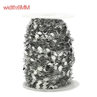 2meters stainless steel hearts chain 6mm width handmade for diy jewelry necklace bracelet chains making findings top quality