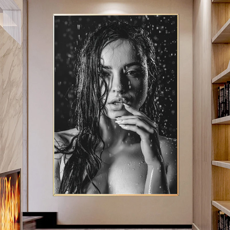 

Modern Nude Sexy Body Woman Black and White Canvas Painting Printing Wall Art Picture Poster for Living Room Home Decor Cuadros