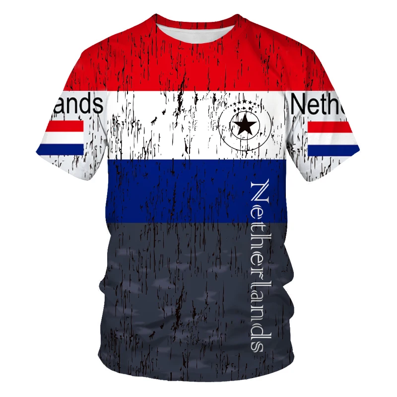 

All over the world national flag series graphic T-shirt 3D printing summer new men's T-shirt sports custom oversized T-shirt