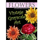 Книга-Раскраска с изображением цветов в винтажном стиле серая: снятие стресса, цветочный дизайн, красивая восстанавливающая садовая ботка на 30 страниц