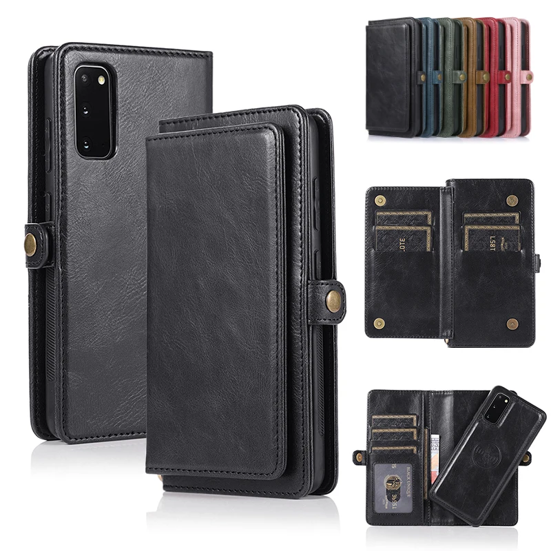 

Detachable Business Wallet Purse Case For Samsung S20 Ultra S10 S8 S9 Plus S10E Note 10 + 9 8 A51 A71 Flip PU Leather Phone Case