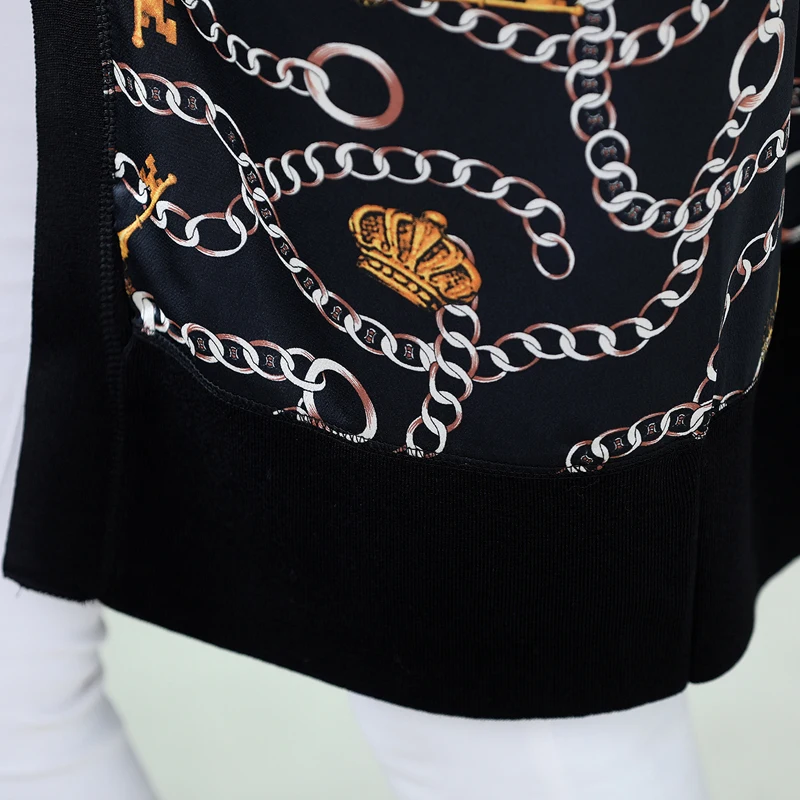 

Plus Size Loose Cardigan Women New Autumn Long Print Sweaters For Women High Quality Women Clothing Black Female Cardigan
