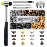 120 set snap fasteners kit for leather 12 5mm metal button snaps press studs with 4 setter tools 1 hammer 4 color leather snap
