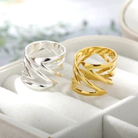 stainless steel hollow open rings for women punk aesthetic exaggerated geometry couple wedding ring jewelry anillos mujer
