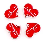 20 шт., подвески из цинкового сплава с красным сердцем