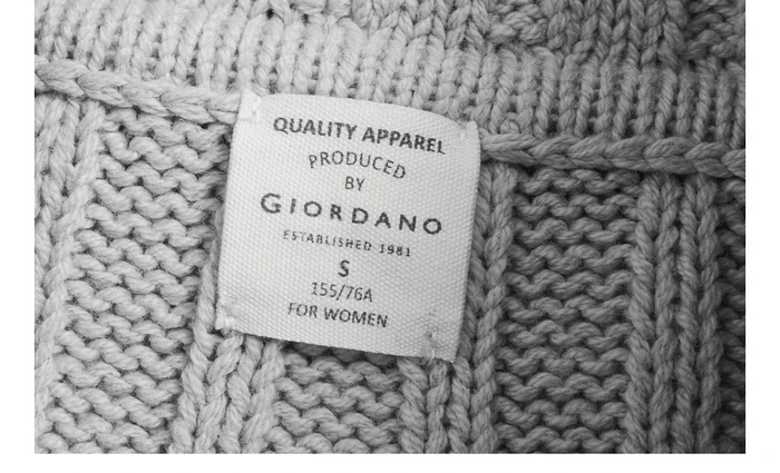 Giordano женское платье с высоким воротом контрастного цвета с длинными рукавами Vestidos 12 иглы вязание теплый халат Femme 05469888