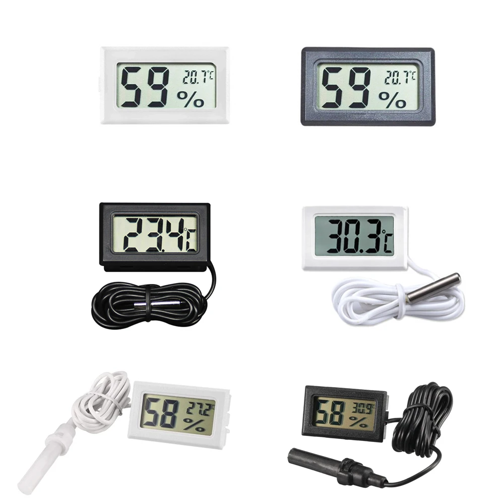 Baost 1Pc Mini Indoor Car LCD Digital Display Temperature Ultra-Thin Room Temperature Monitor Meter Thermometer for Greenhouse Kitchen Car 