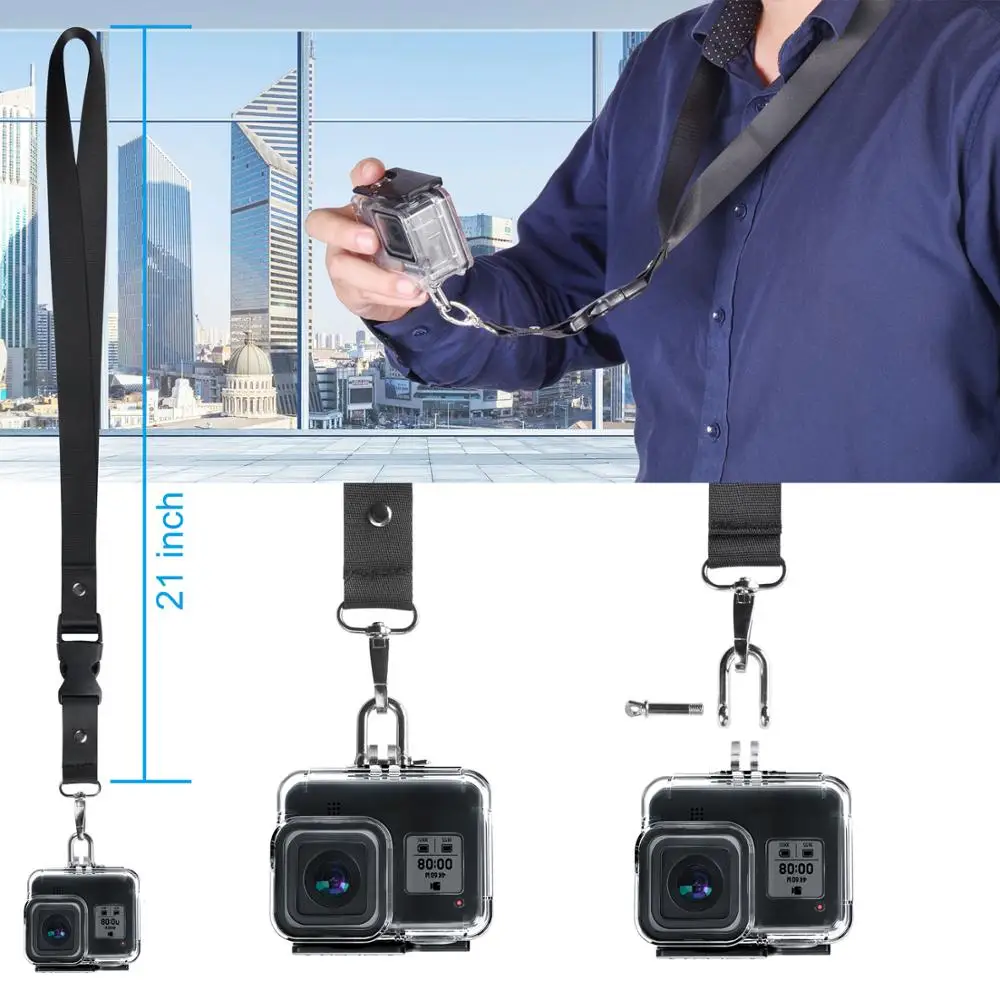 Набор аксессуаров для GoPro Hero 8 чехол переноски шнурок водонепроницаемый корпус
