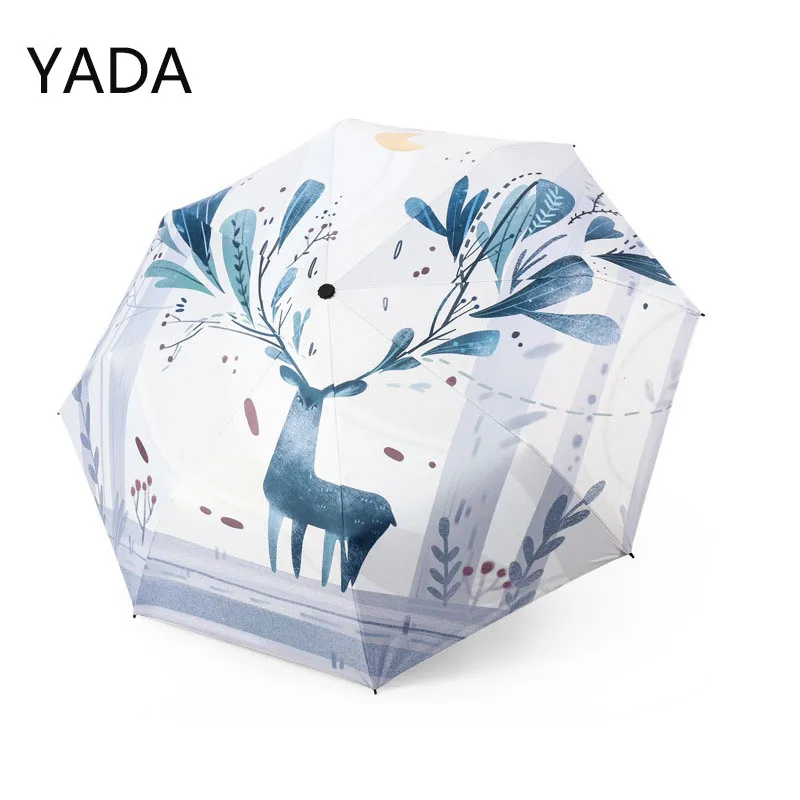 

YADA Trendy Deer Umbrella Folding Anti-UV Rainproof Umbrellas For Women Parasol Sun And Rain Christmas Gifts Umbrella YD210079