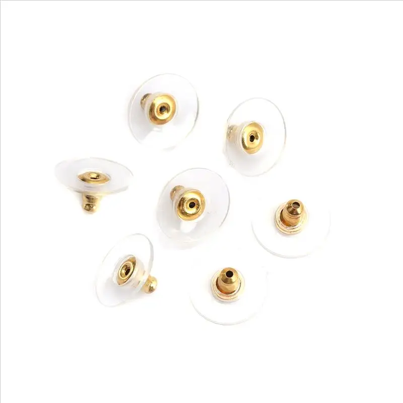 Шампуры из нержавеющей стали ушные гайки стопор для сережек круглые золотые