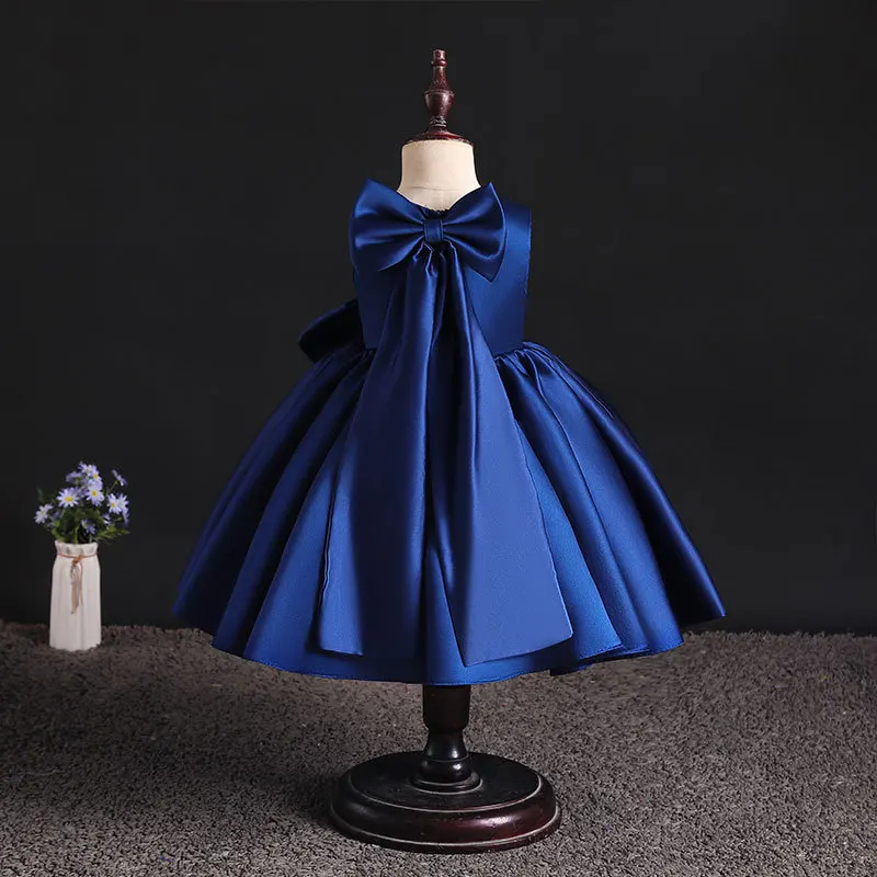 

Silk Princess Dress for Baby Girl bowknot Elegant Girls Dresses Party Christmas Halloween Kids Dresses Children's Clothes