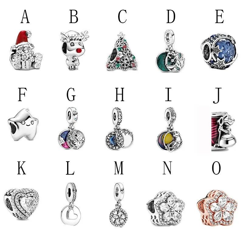 

Authentic 925 Sterling Silver Santa Claus Cinderella Reindeer Charm For Original Pandora Women's Bracelet Necklace